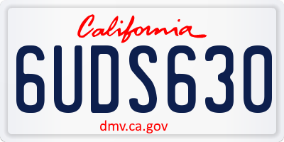 CA license plate 6UDS630