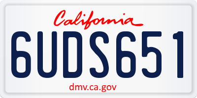 CA license plate 6UDS651