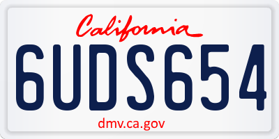 CA license plate 6UDS654