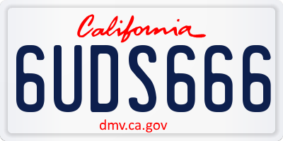 CA license plate 6UDS666