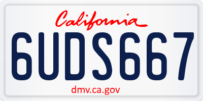 CA license plate 6UDS667