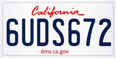 CA license plate 6UDS672