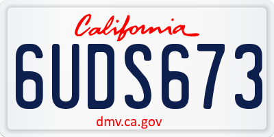 CA license plate 6UDS673