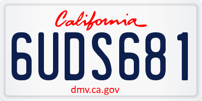 CA license plate 6UDS681