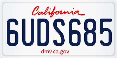 CA license plate 6UDS685