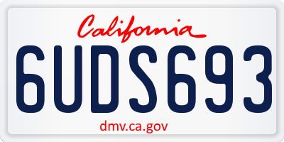 CA license plate 6UDS693