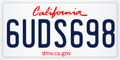CA license plate 6UDS698