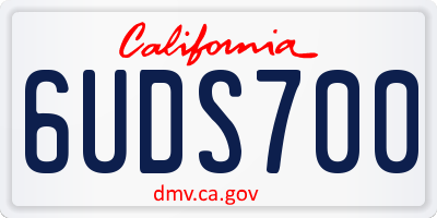 CA license plate 6UDS700