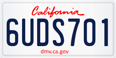 CA license plate 6UDS701