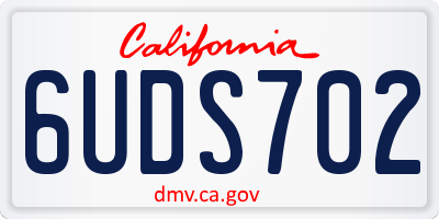 CA license plate 6UDS702