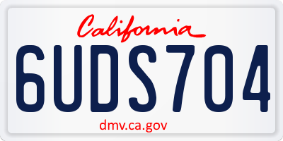 CA license plate 6UDS704