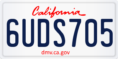 CA license plate 6UDS705