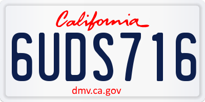 CA license plate 6UDS716