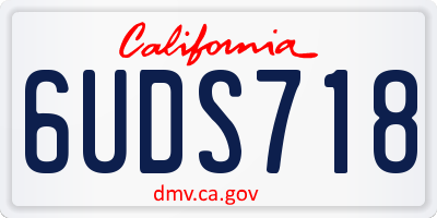 CA license plate 6UDS718