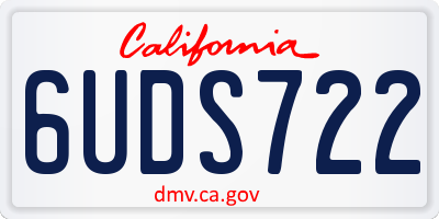 CA license plate 6UDS722