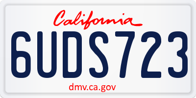 CA license plate 6UDS723