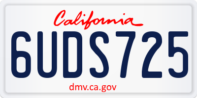CA license plate 6UDS725