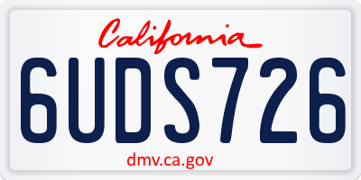 CA license plate 6UDS726