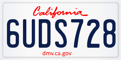 CA license plate 6UDS728
