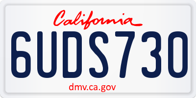 CA license plate 6UDS730