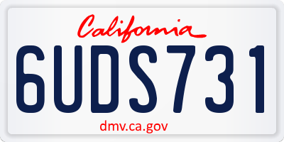 CA license plate 6UDS731
