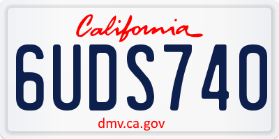 CA license plate 6UDS740