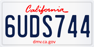 CA license plate 6UDS744