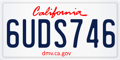 CA license plate 6UDS746
