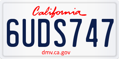 CA license plate 6UDS747