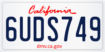 CA license plate 6UDS749