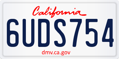 CA license plate 6UDS754