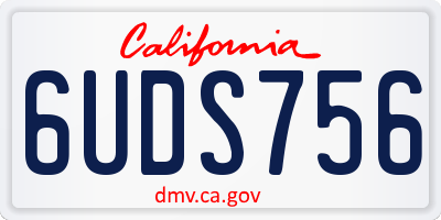 CA license plate 6UDS756