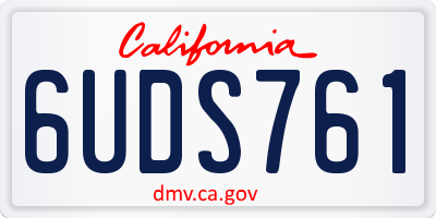 CA license plate 6UDS761