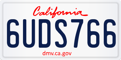 CA license plate 6UDS766