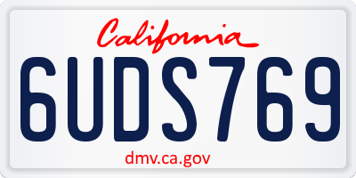 CA license plate 6UDS769