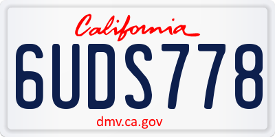 CA license plate 6UDS778