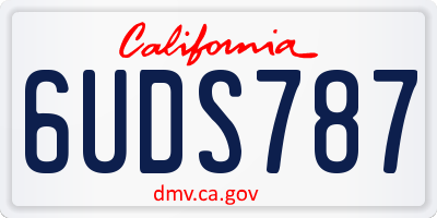 CA license plate 6UDS787