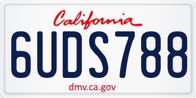 CA license plate 6UDS788