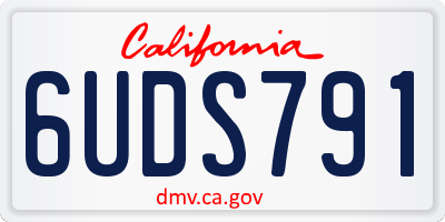 CA license plate 6UDS791