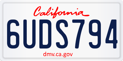 CA license plate 6UDS794