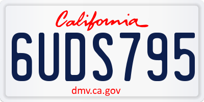 CA license plate 6UDS795