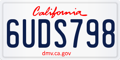 CA license plate 6UDS798