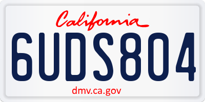 CA license plate 6UDS804
