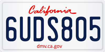 CA license plate 6UDS805