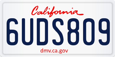 CA license plate 6UDS809
