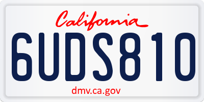 CA license plate 6UDS810
