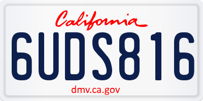 CA license plate 6UDS816