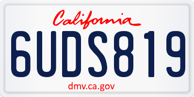 CA license plate 6UDS819