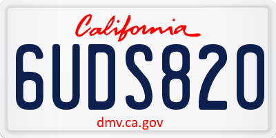 CA license plate 6UDS820