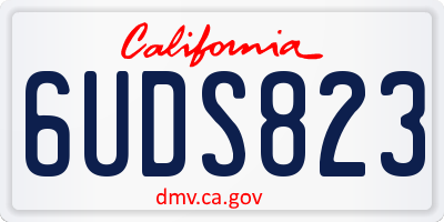CA license plate 6UDS823